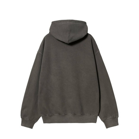 SWEAT HOODED LIBRARY BLACK GARMENT DYED