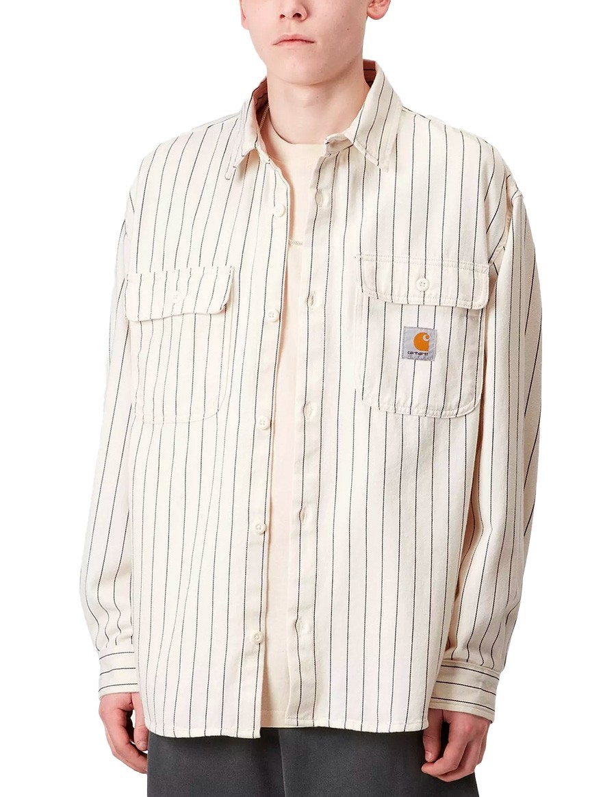 HENDRY SHIRT JAC SEATON STRIPE WAX / DARK NAVY RINSED