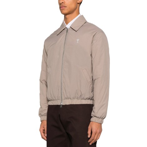 BLOUSON ZIPPE TOILE TECHNIQUE CENDRE