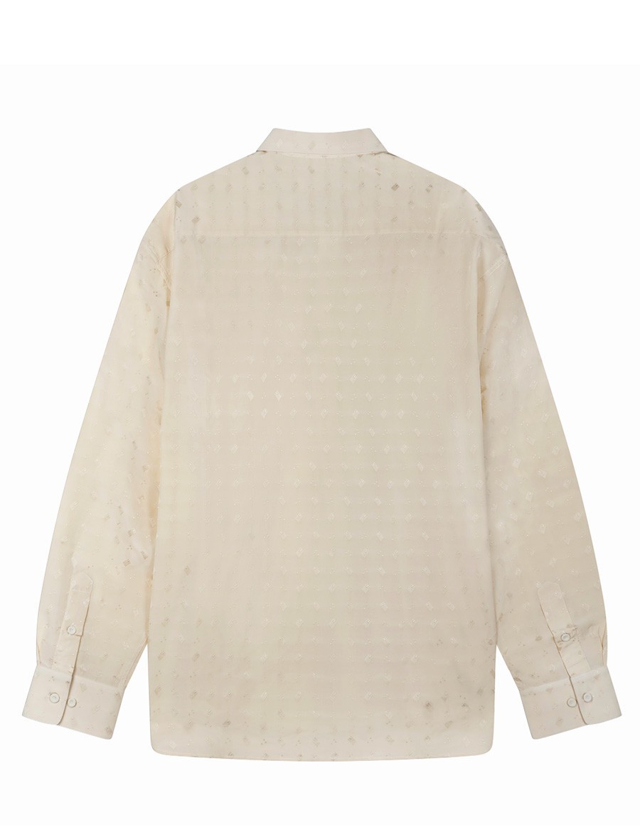 SHIRT LS FLUID GEOMETRIC RESPONSIBLY LIMESTONE