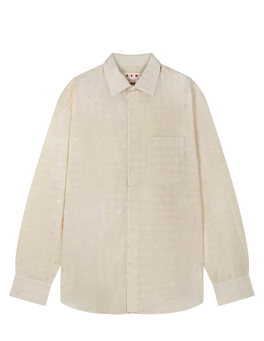 SHIRT LS FLUID GEOMETRIC RESPONSIBLY LIMESTONE