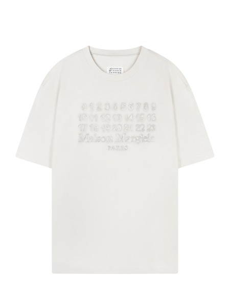 T-SHIRT EMBROIDERED LOGO ECRU