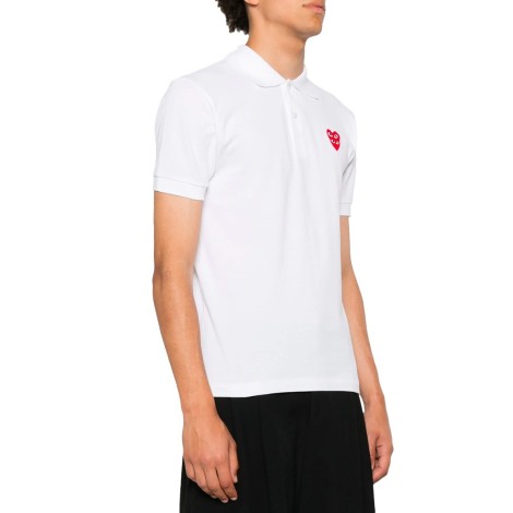 POLO DOUBLE RED HEART EMBLEM WHITE