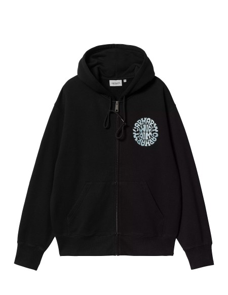 HOODED JAZZY SWEAT JACKET BLACK / AIR SKY