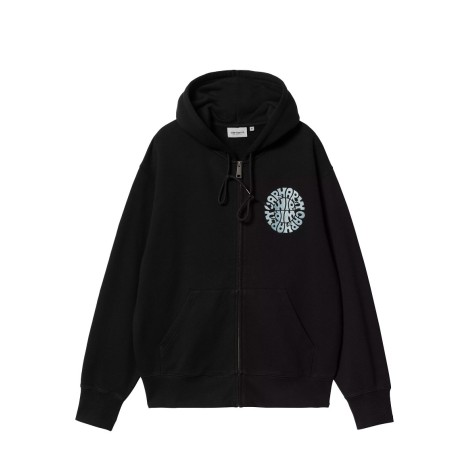 HOODED JAZZY SWEAT JACKET BLACK / AIR SKY