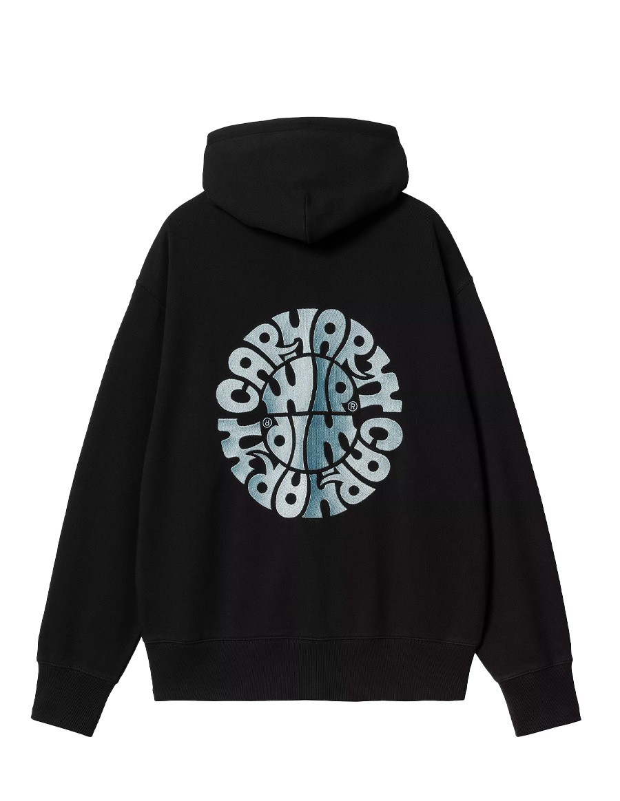 HOODED JAZZY SWEAT JACKET BLACK / AIR SKY