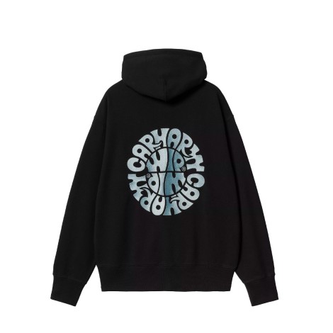 HOODED JAZZY SWEAT JACKET BLACK / AIR SKY