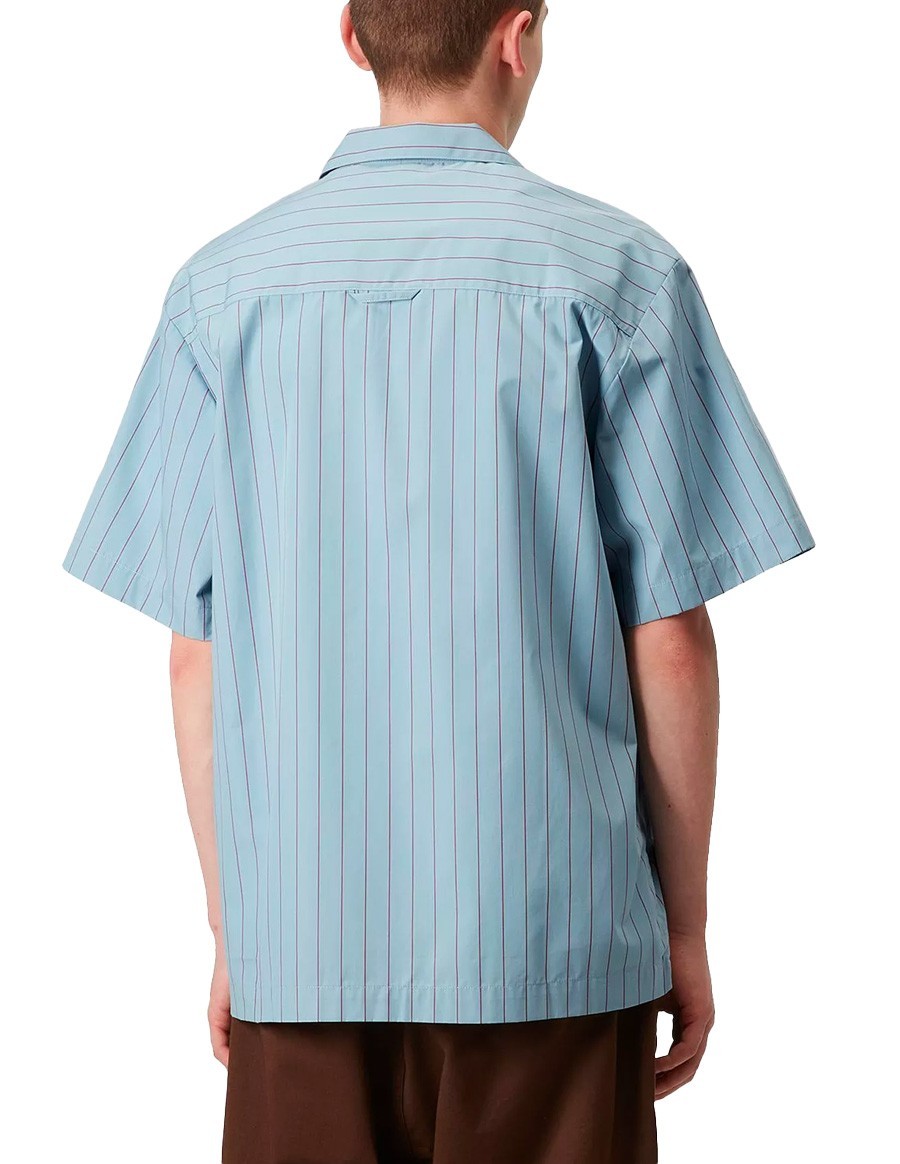 S/S HENDRY SHIRT SEATON STRIPE, FROSTED BLUE / MULBERRY