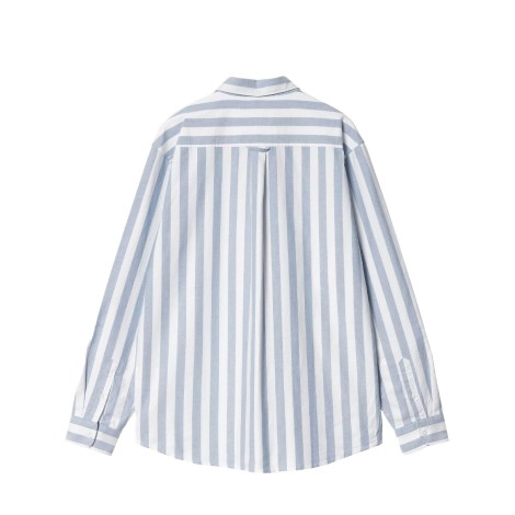 L/S DILLION SHIRT DILLION STRIPE, BLEACH / WHITE