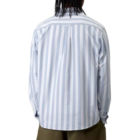 L/S DILLION SHIRT DILLION STRIPE, BLEACH / WHITE