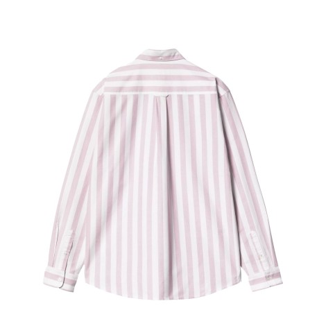 L/S DILLION SHIRT DILLION STRIPE, HORTENSIA / WHITE