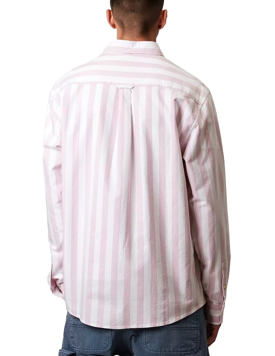 L/S DILLION SHIRT DILLION STRIPE, HORTENSIA / WHITE