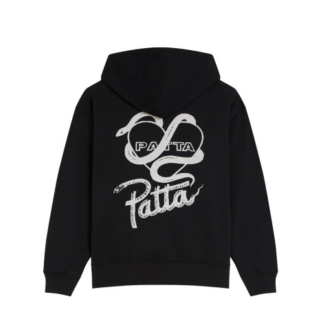 PATTA SNAKE HEART BOXY HOODED SWEATER BLACK