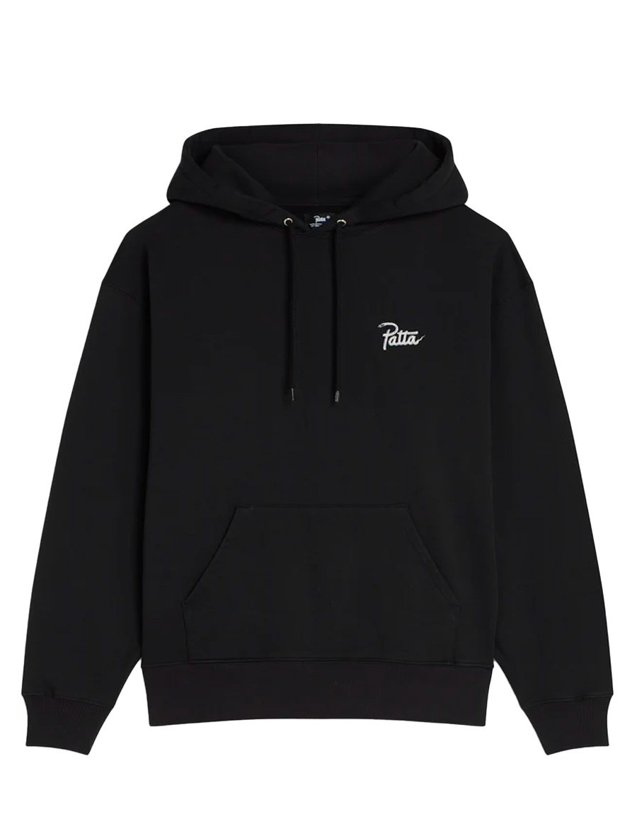 PATTA SNAKE HEART BOXY HOODED SWEATER BLACK