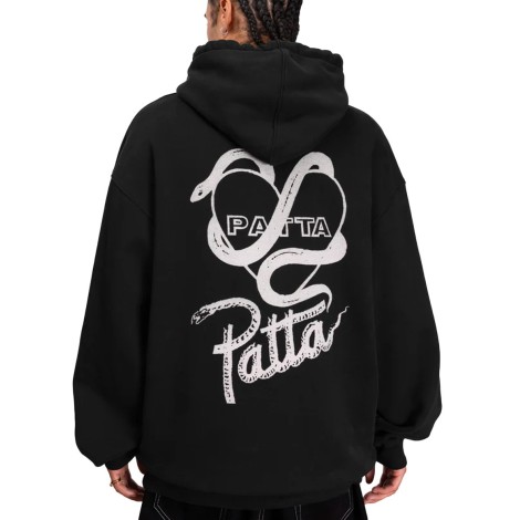 PATTA SNAKE HEART BOXY HOODED SWEATER BLACK