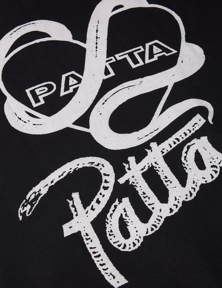 PATTA SNAKE HEART BOXY HOODED SWEATER BLACK