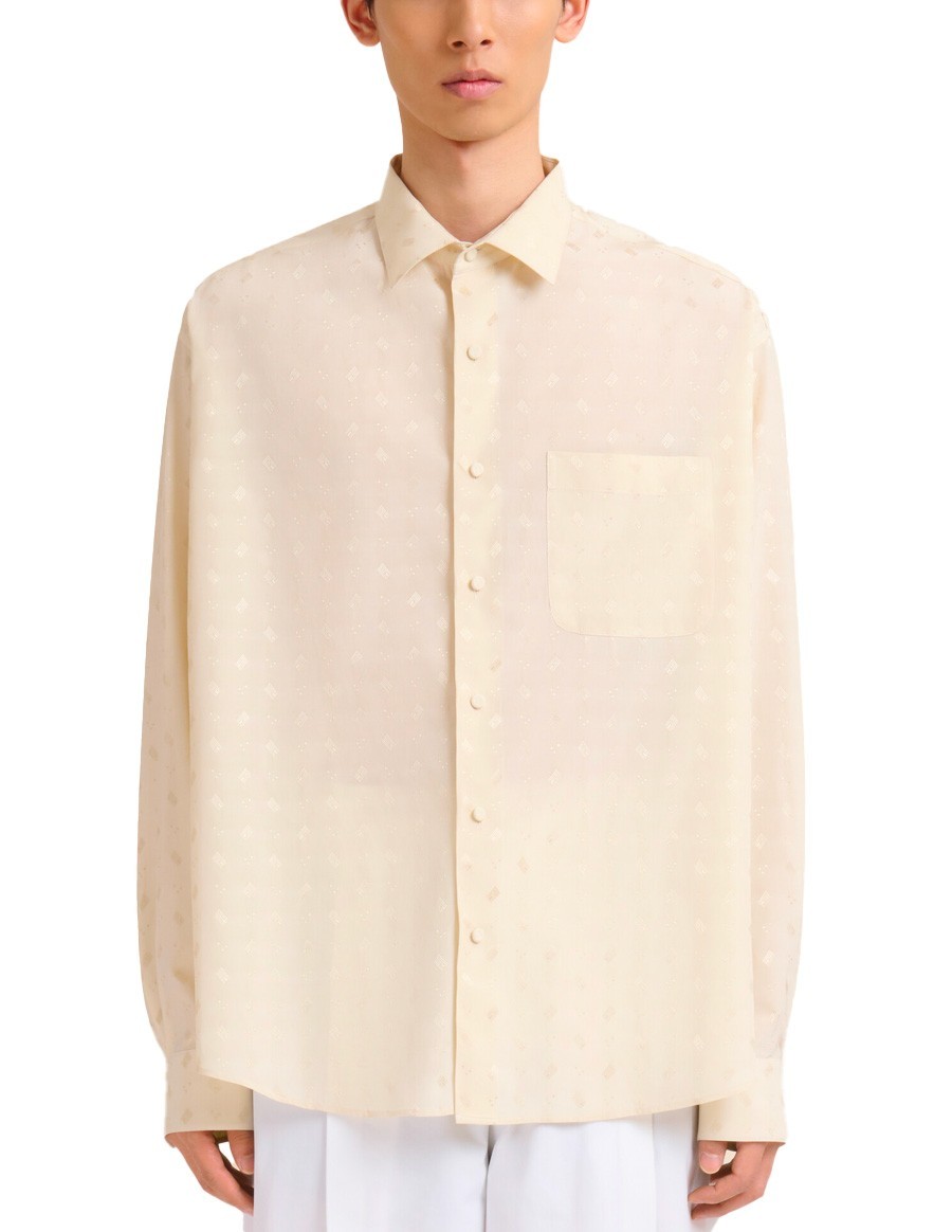 SHIRT LS FLUID GEOMETRIC RESPONSIBLY LIMESTONE