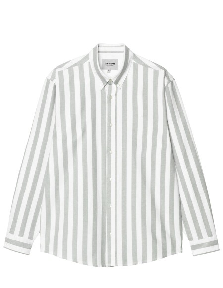 L/S DILLION SHIRT DILLION STRIPE, PARK / WHITE