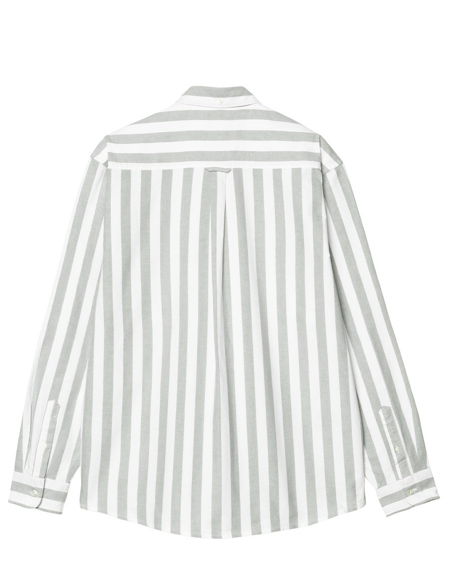 L/S DILLION SHIRT DILLION STRIPE, PARK / WHITE