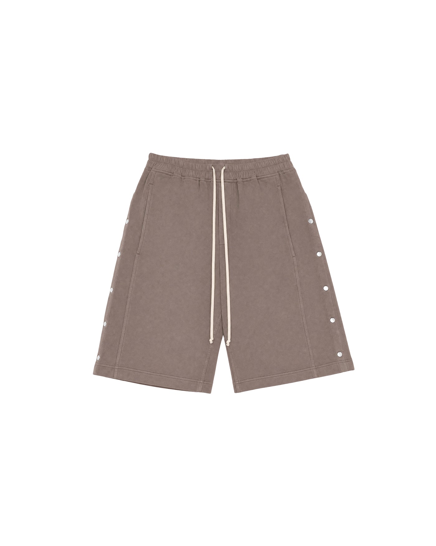 Short Rick Owens DRKSHDW taupe pressions latérales cordons crème face