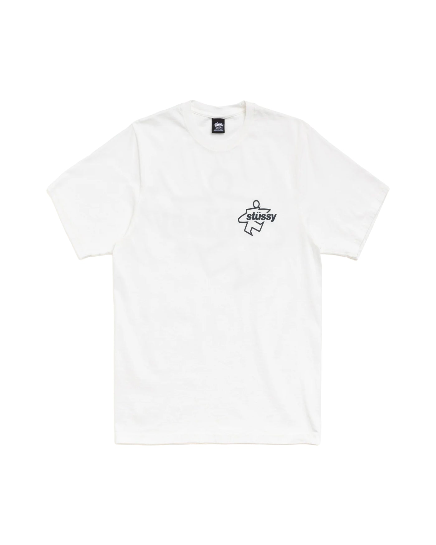 T-shirt Stüssy Surf Size Pig Dyed blanc naturel petit logo vue face