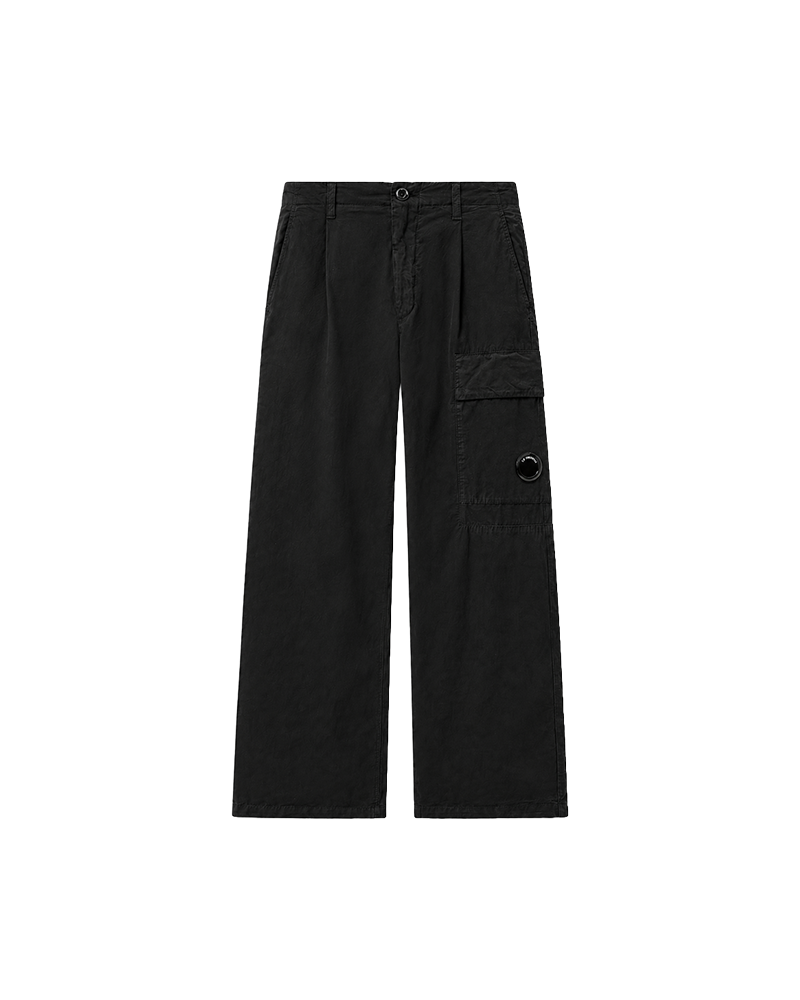 MICRO-REPS BOXY PLEATS CARGO PANTS BLACK