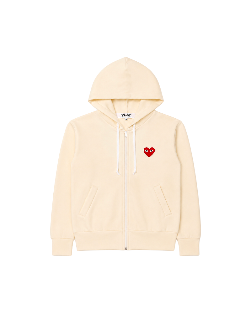 SWEATSHIRT RED EMBLEM KNIT IVORY