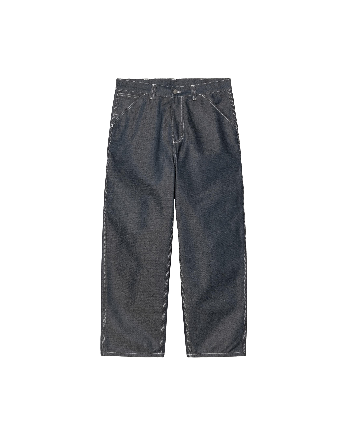 Pantalon Carhartt WIP denim bleu brut simple genouillère face
