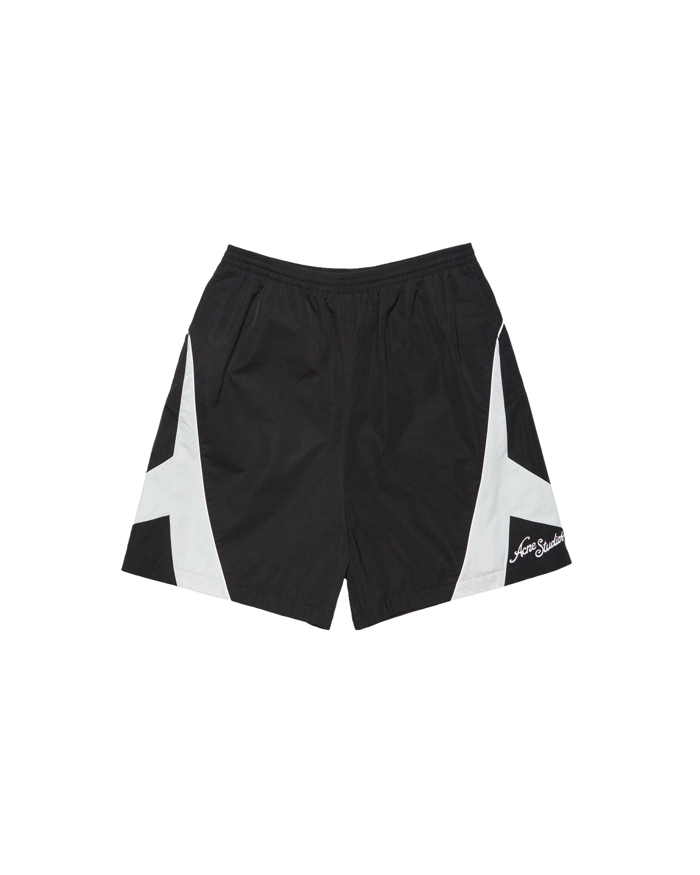 Short de sport Acne Studios noir et blanc liserés contrastants face