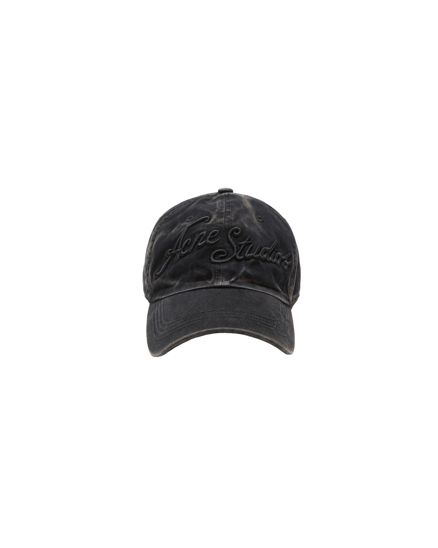 Casquette baseball Acne Studios noire délavée broderie logo face