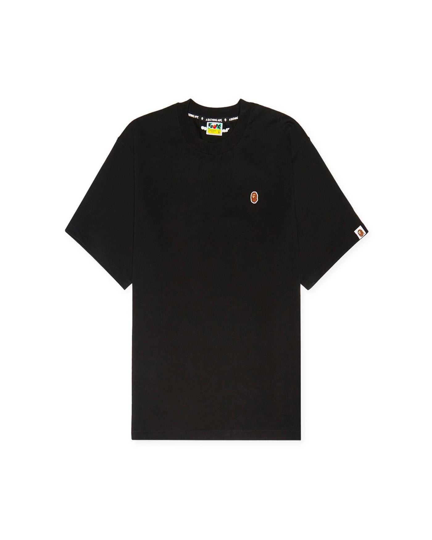 T-shirt Ape Head One Point BAPE noir broderie poitrine gauche face