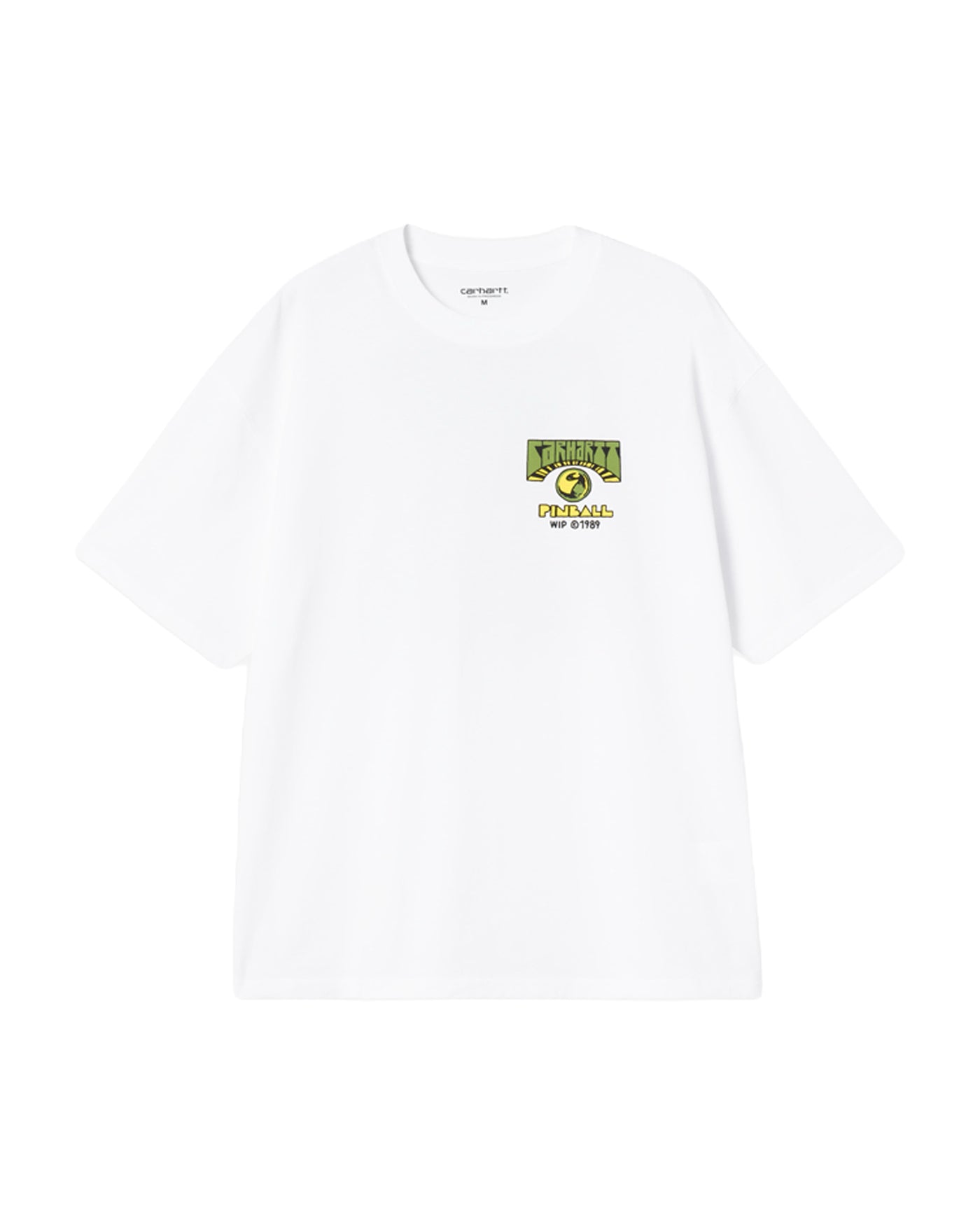 T-shirt Carhartt WIP blanc graphique Pinball logo poitrine face