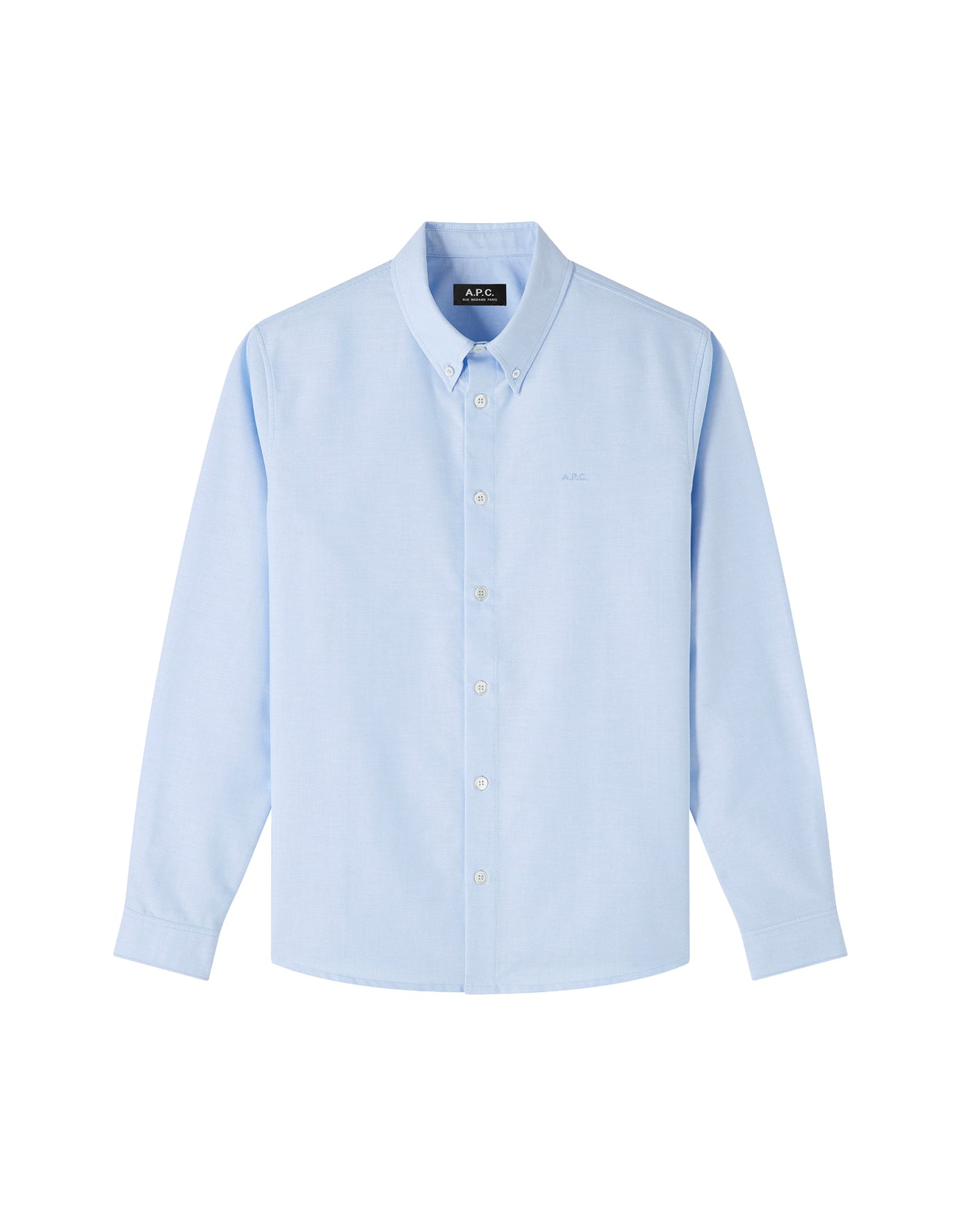Chemise A.P.C Greg Logo bleu clair col button-down packshot face