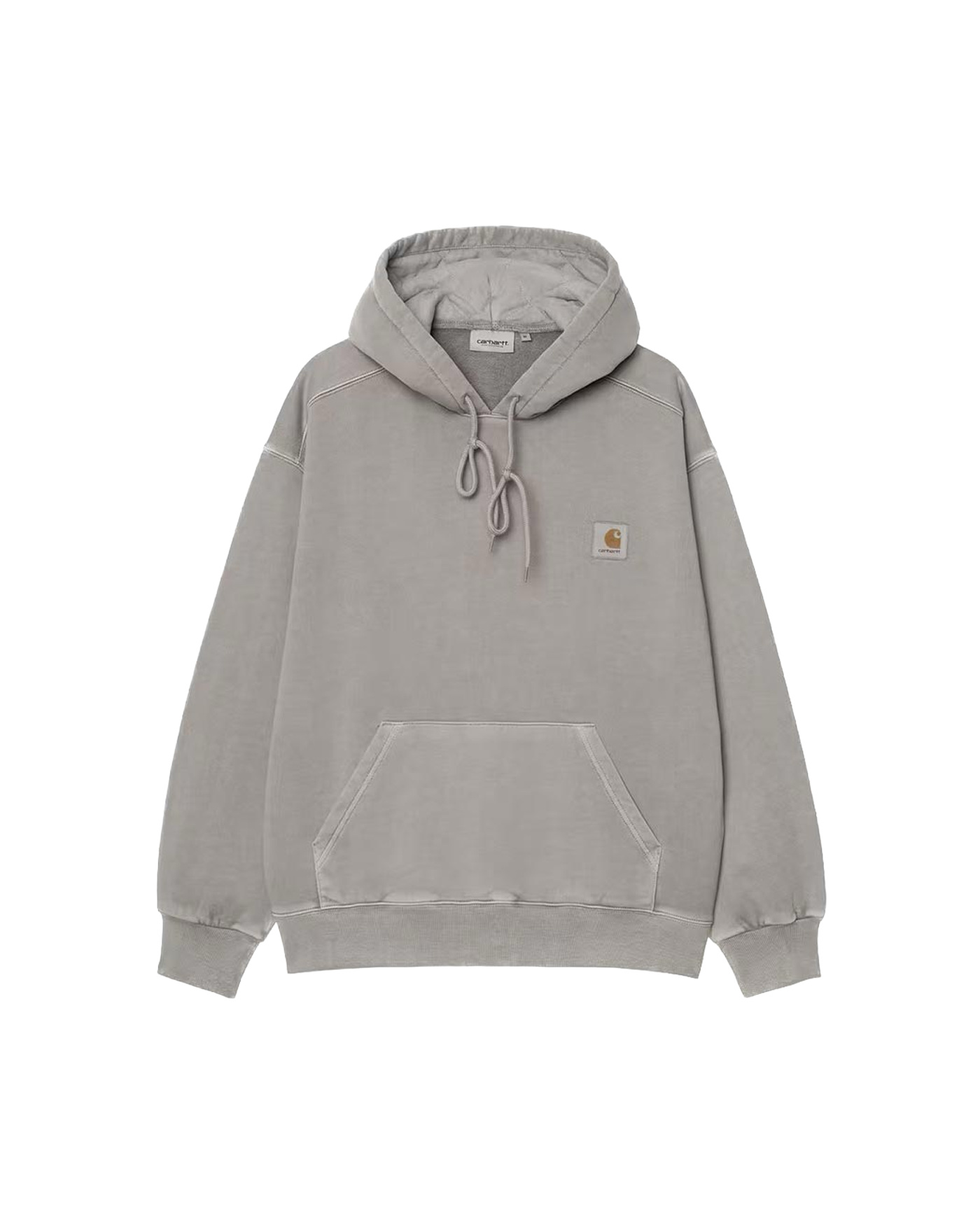Sweat à capuche Carhartt WIP Nelson Yosemite gris lavé vue face