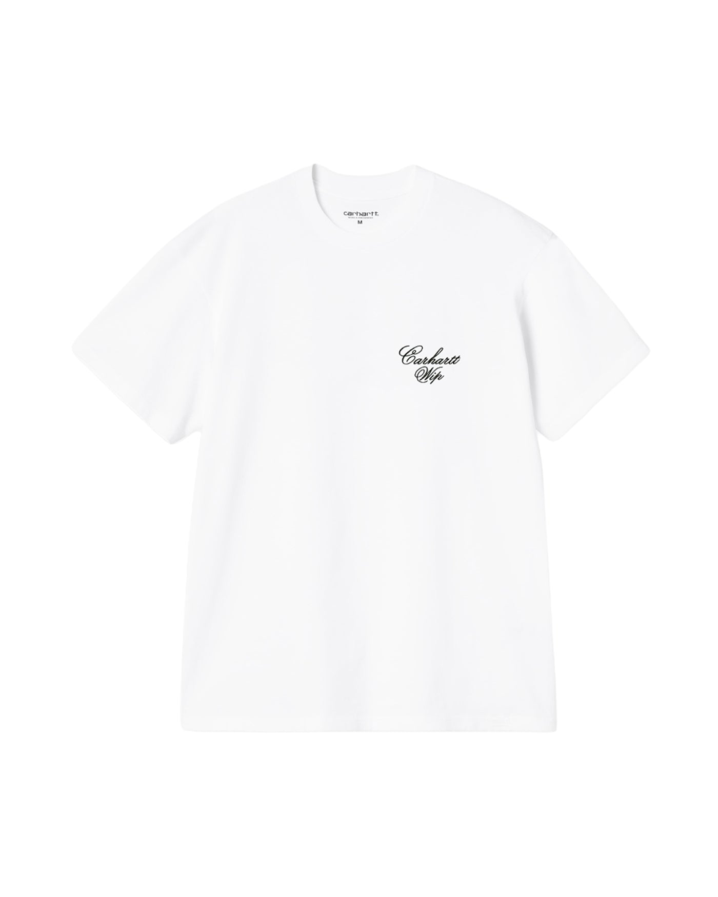 T-shirt Carhartt WIP Gracious blanc logo script brodé noir face
