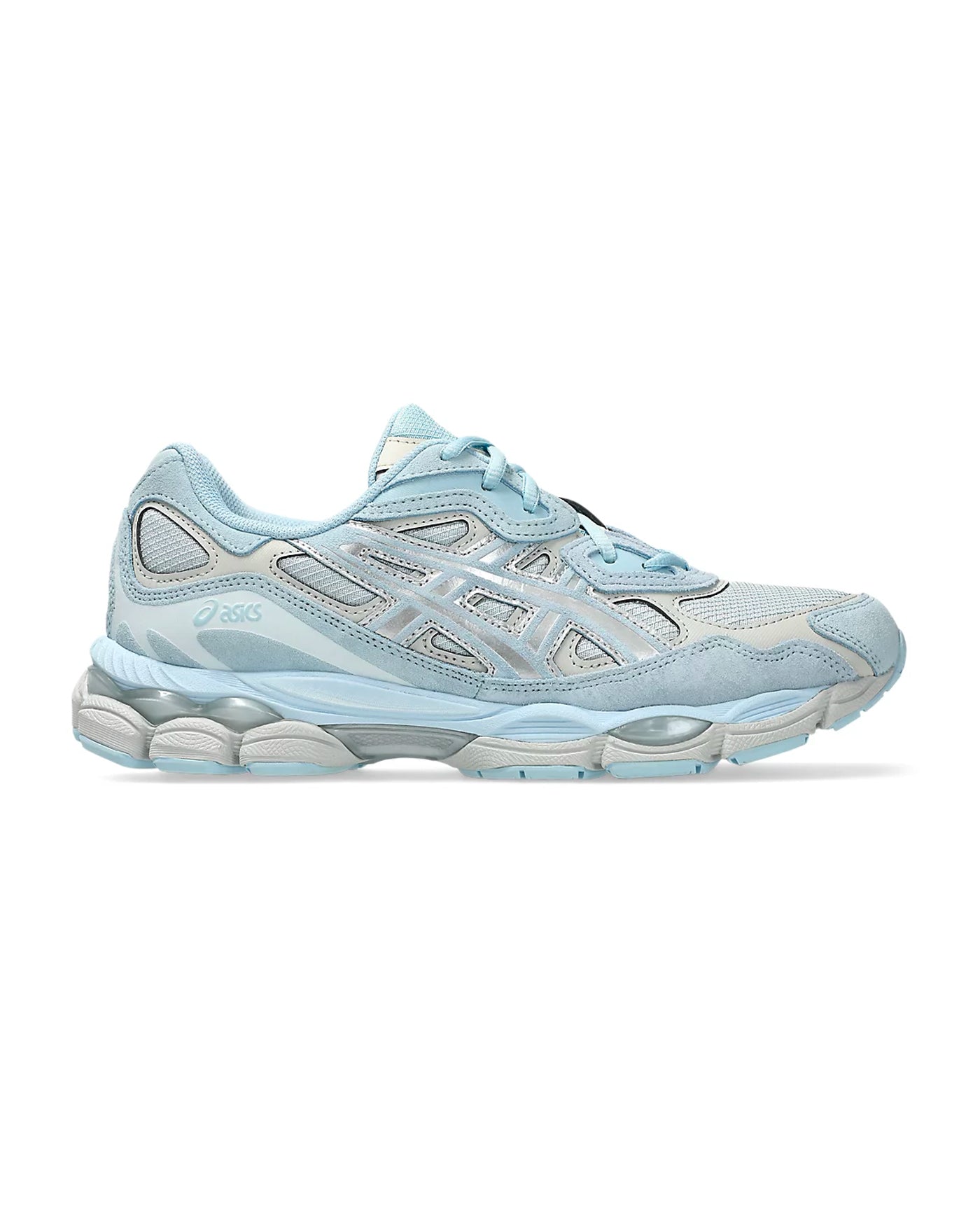 Sneakers Asics Gel-NYC Storm Cloud bleu ciel et argent vue profil gauche