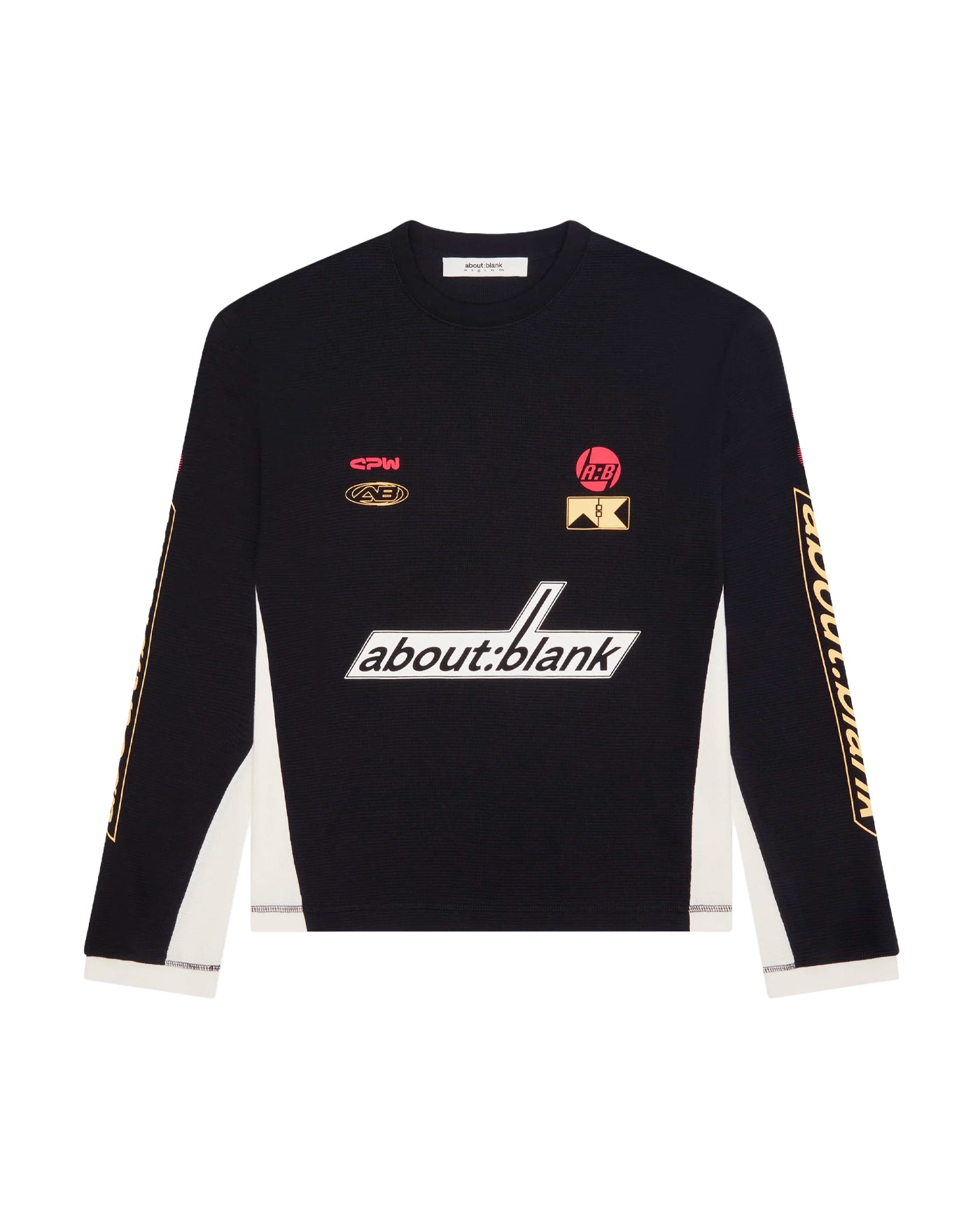 T-shirt manches longues About:Blank Slalom Graphic noir vue face