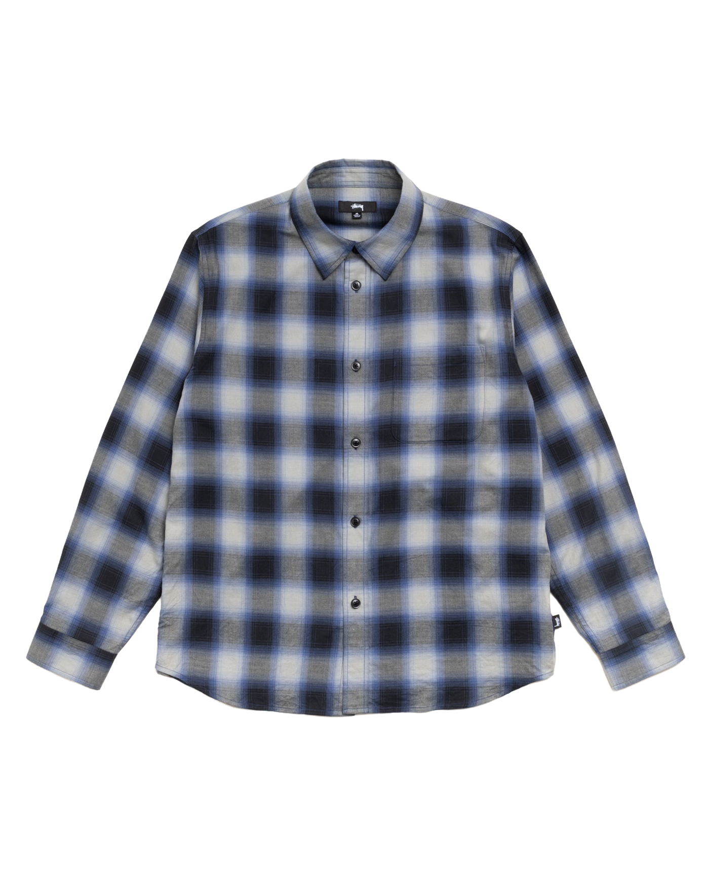 Chemise Stüssy Beach Ombre Plaid à carreaux noir et bleu face