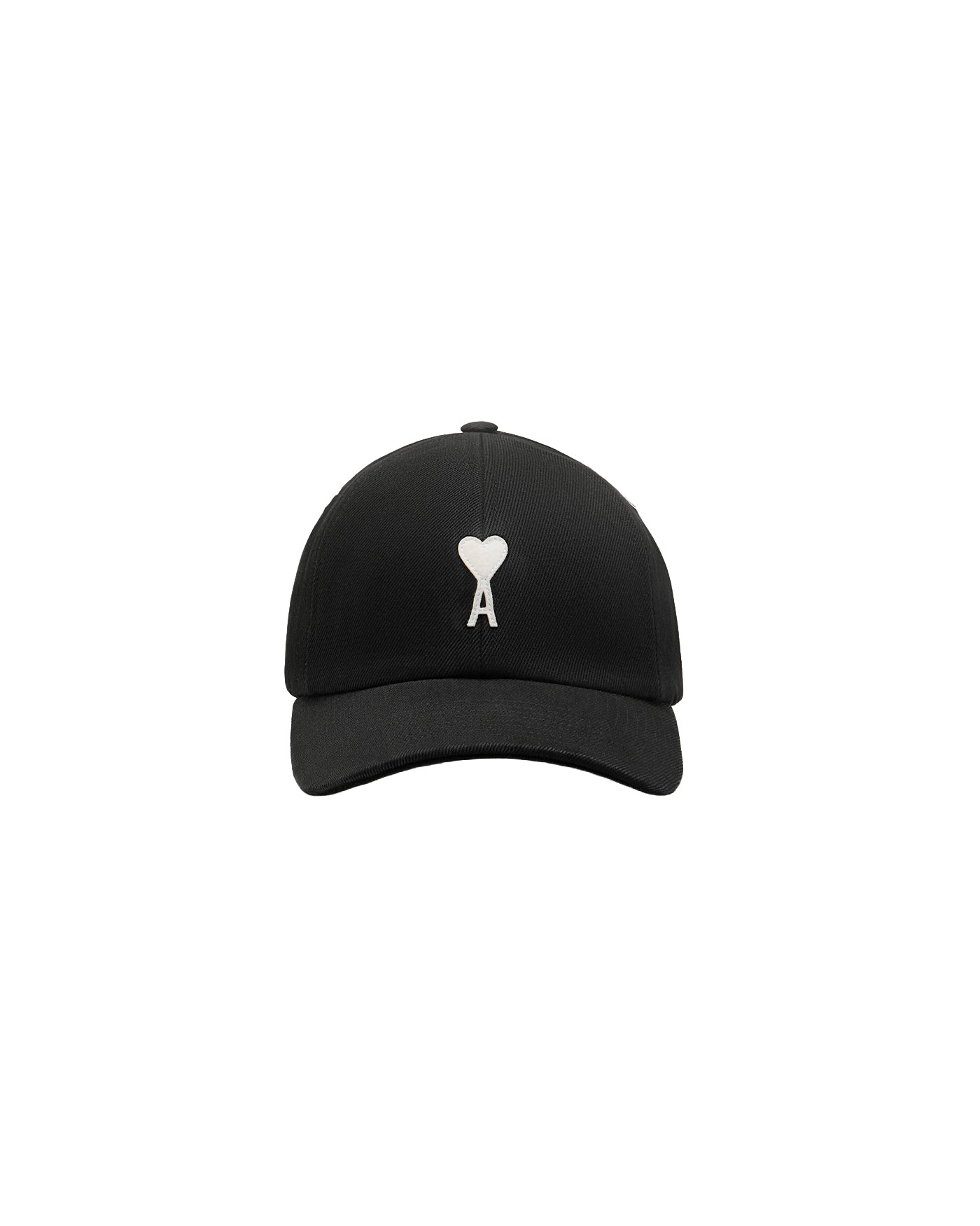 Casquette Ami Paris noire avec logo Ami de Cœur blanc brodé face