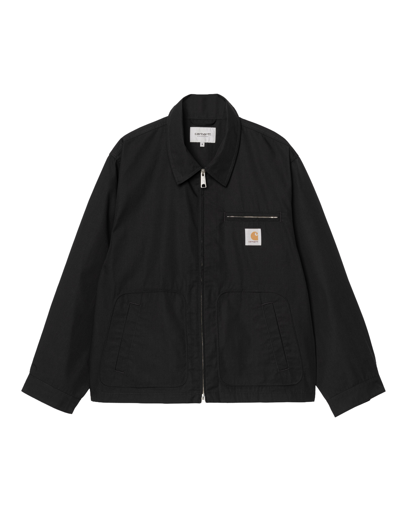 Veste de travail Carhartt WIP Postal noire col chemise zippée face