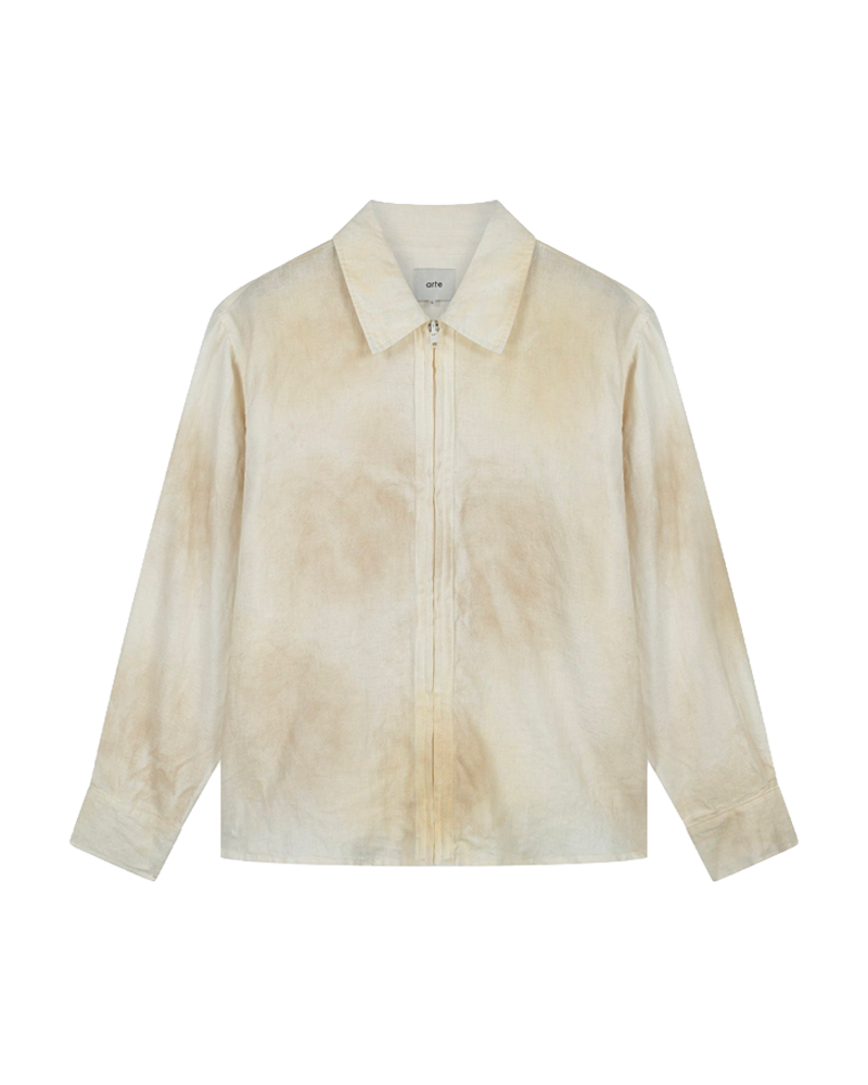 DUSTY LINEN ZIP SHIRT CREAM