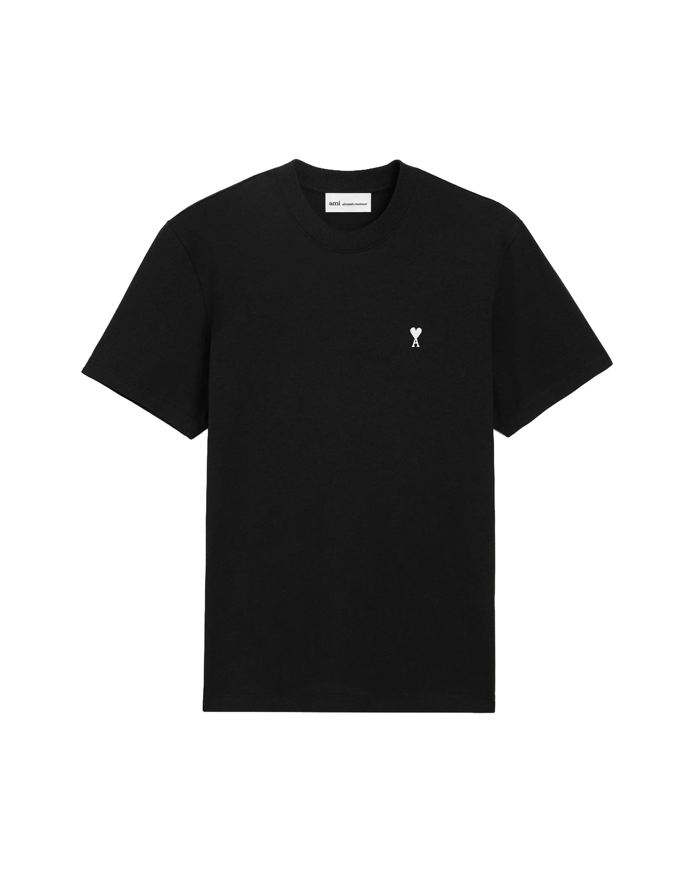 T-shirt Ami Paris noir logo cœur blanc face coton manches courtes
