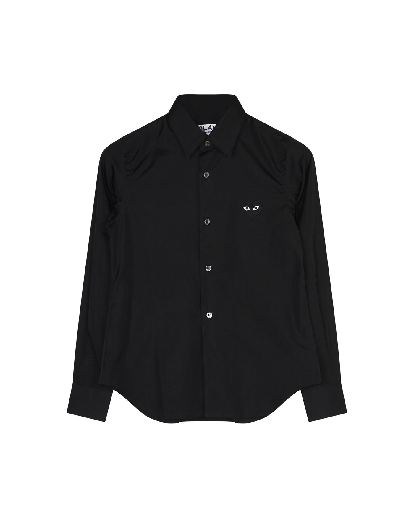 Chemise Comme des Garçons Play noire logo petit cœur noir face