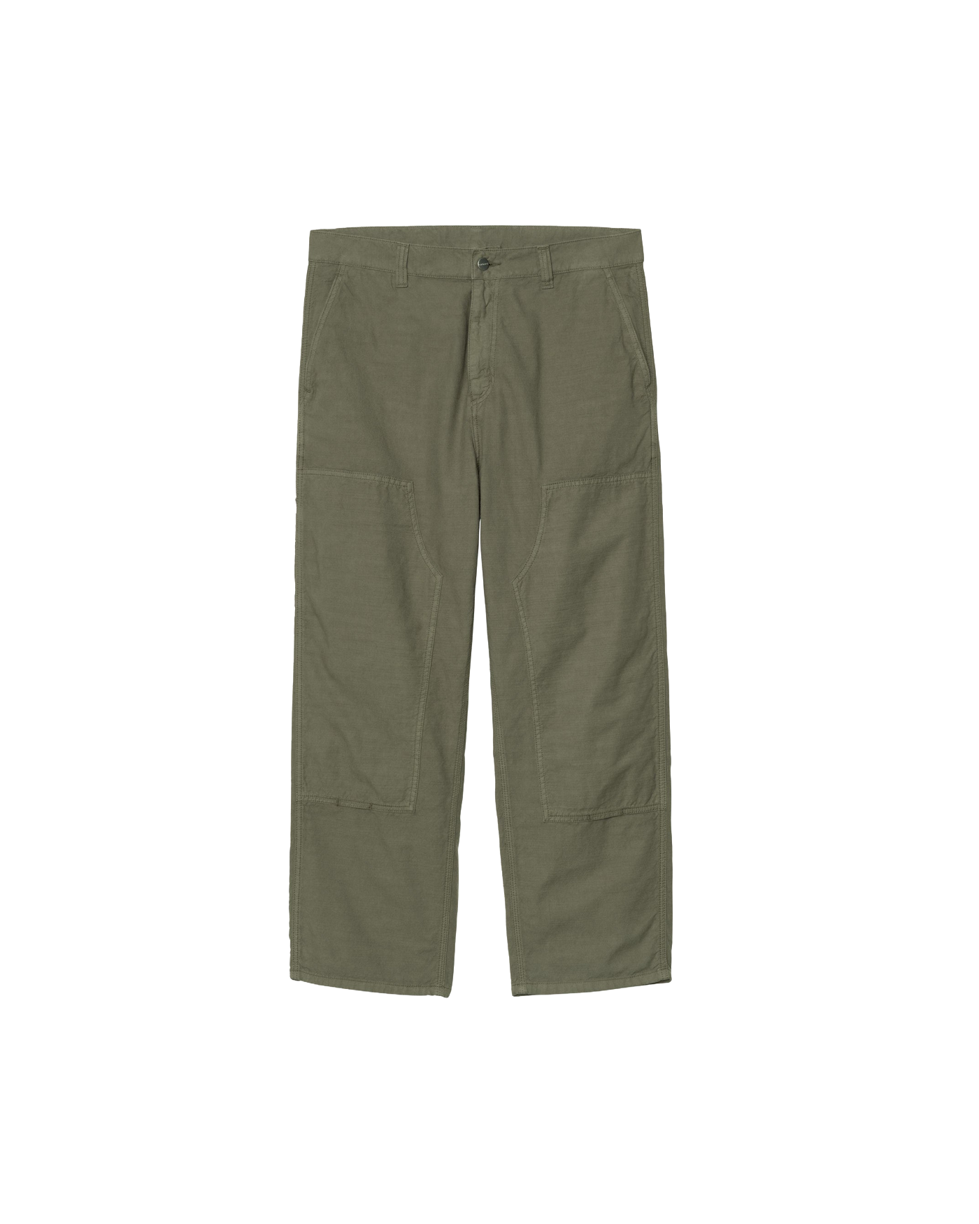 Pantalon Carhartt WIP vert kaki double genouillère délavé face