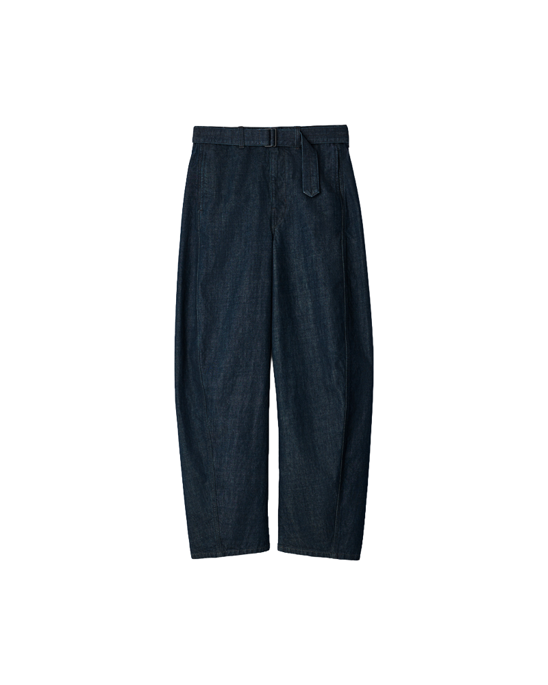TWISTED BELTED PANTS DENIM INDIGO