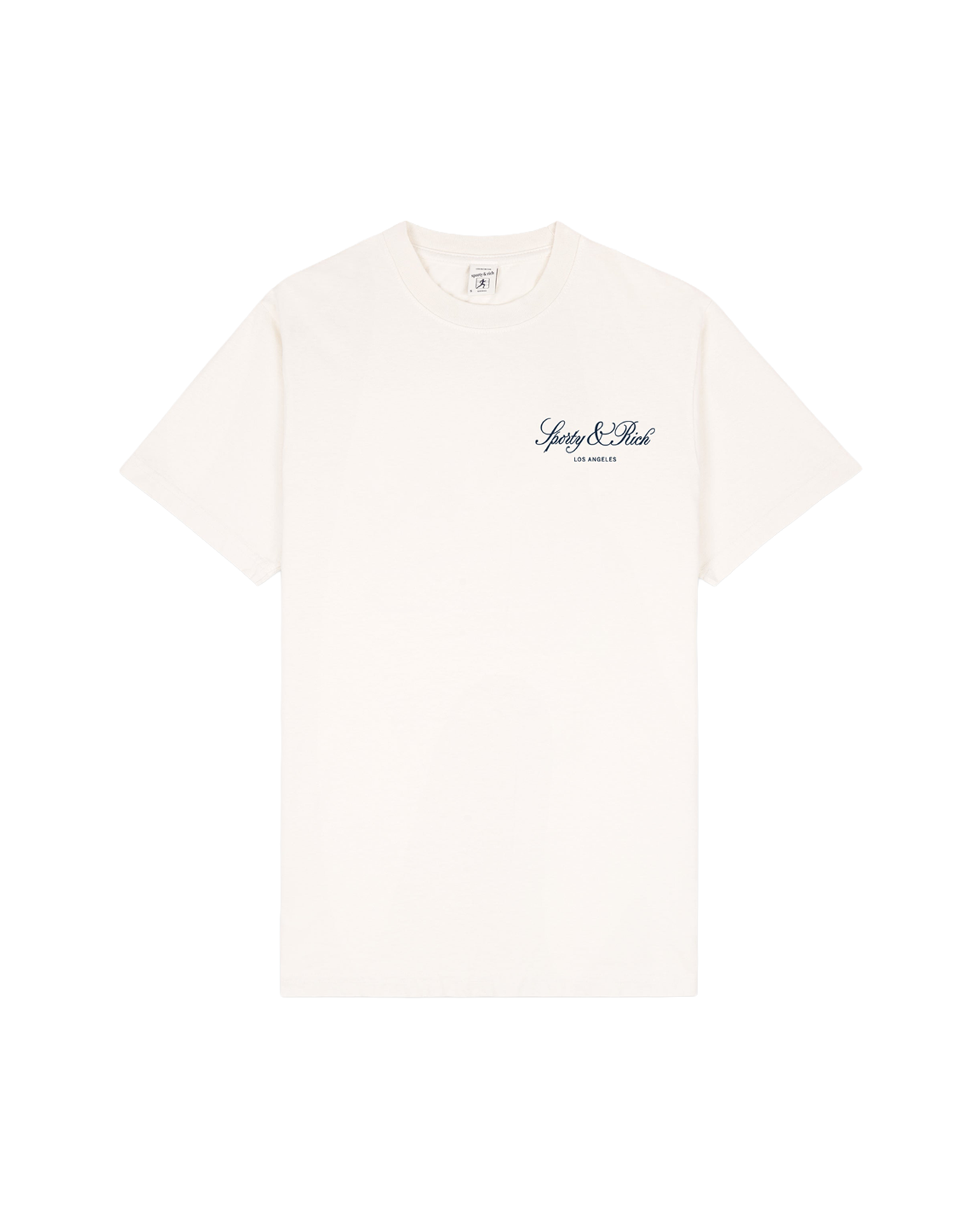 T-shirt Sporty & Rich ecru avec logo Vendome Los Angeles face