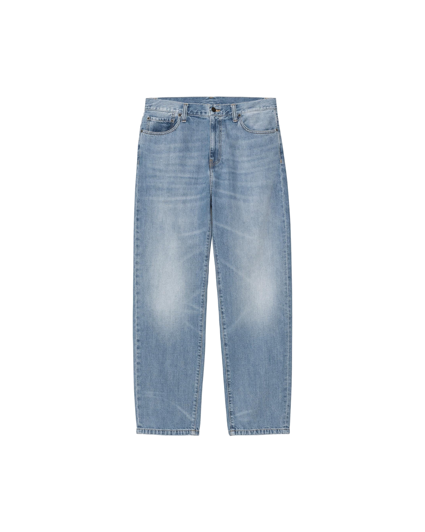 Jeans Aaron Carhartt WIP bleu clair délavé coupe droite face