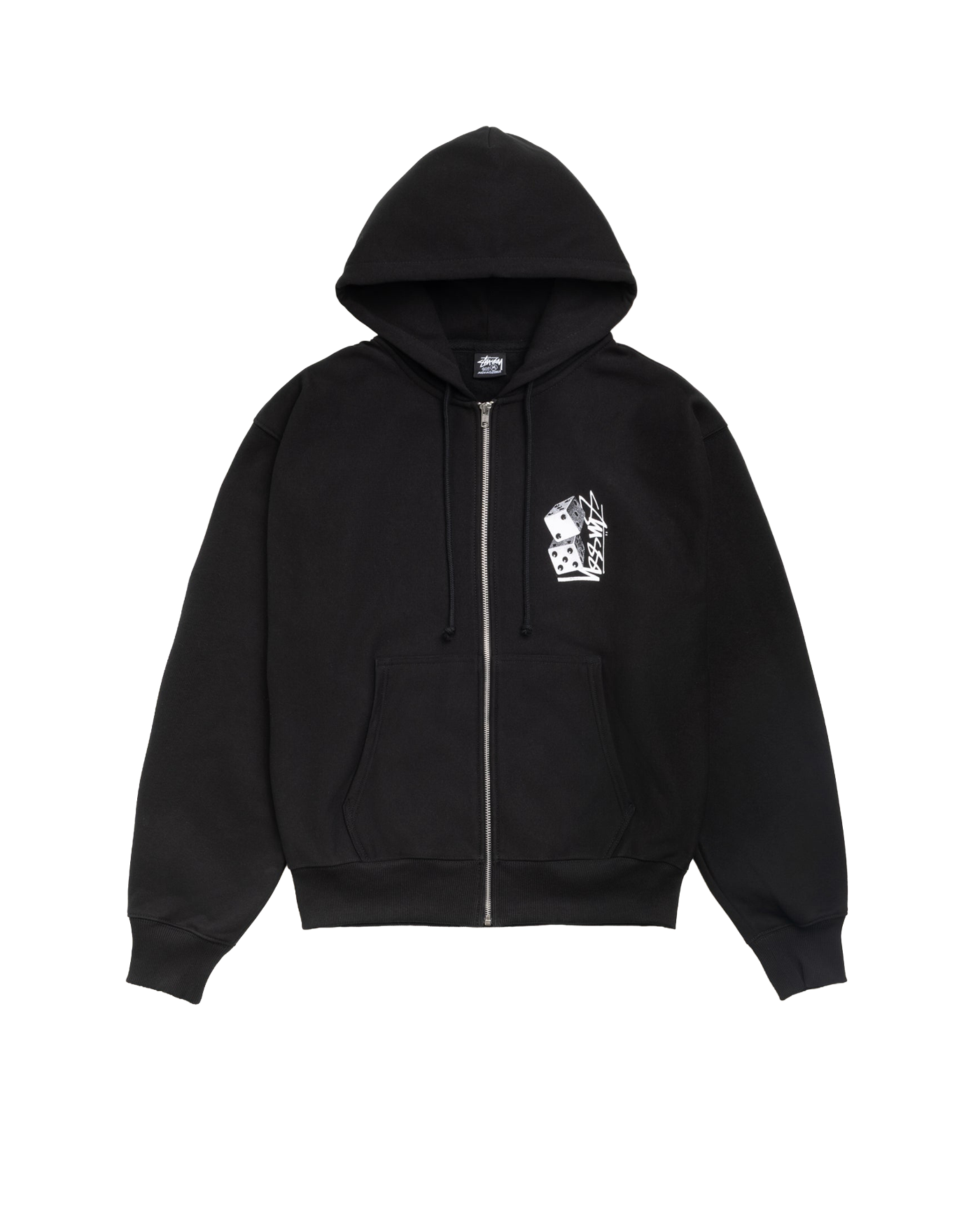Sweat zippé à capuche Stüssy Tall Dice noir imprimé dés face