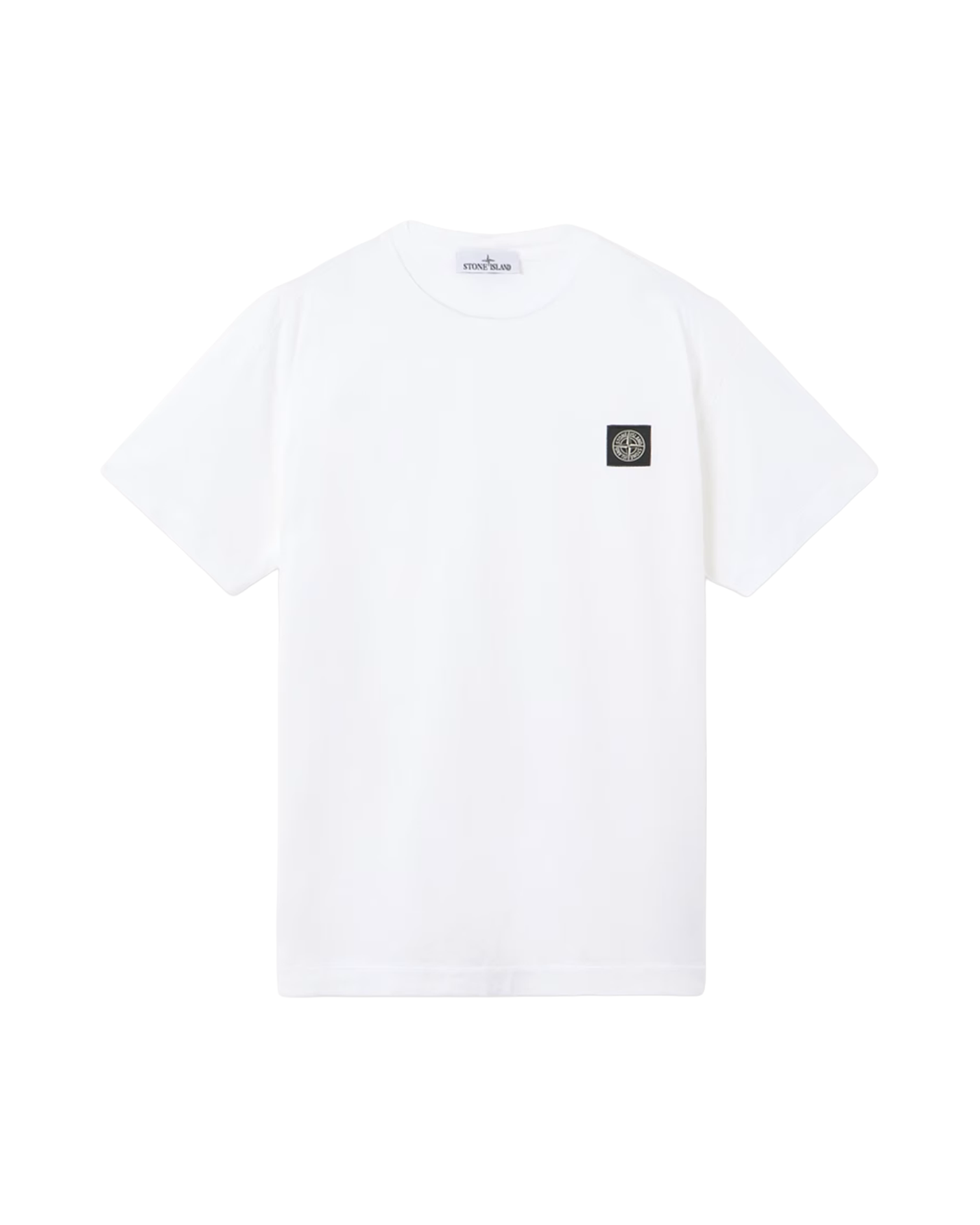 T-shirt Stone Island blanc badge boussole manches courtes vue face