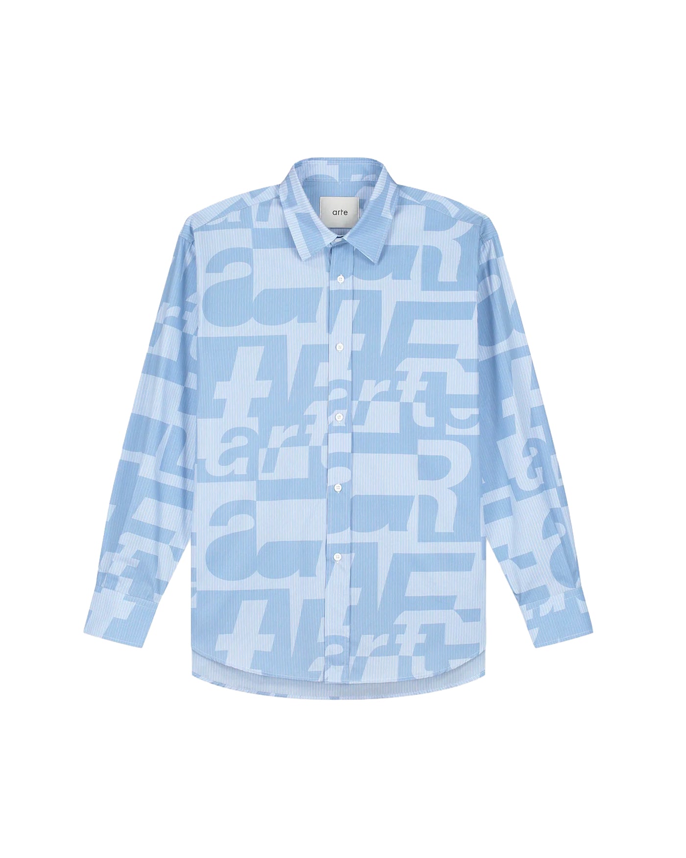 Chemise Arte Antwerp bleue ciel imprimé all-over lettres face